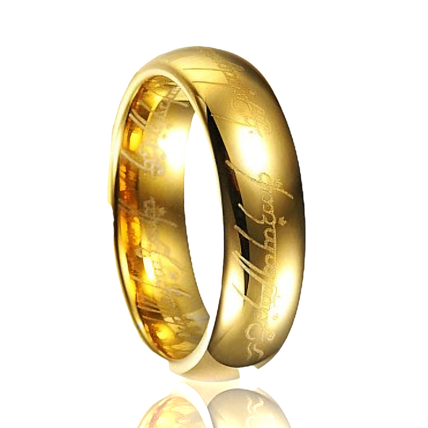 ANILLO SEÑOR DE LOS ANILLOS (CARBURO DE TUNGSTENO Y BAÑADO EN ORO DE 18 K)