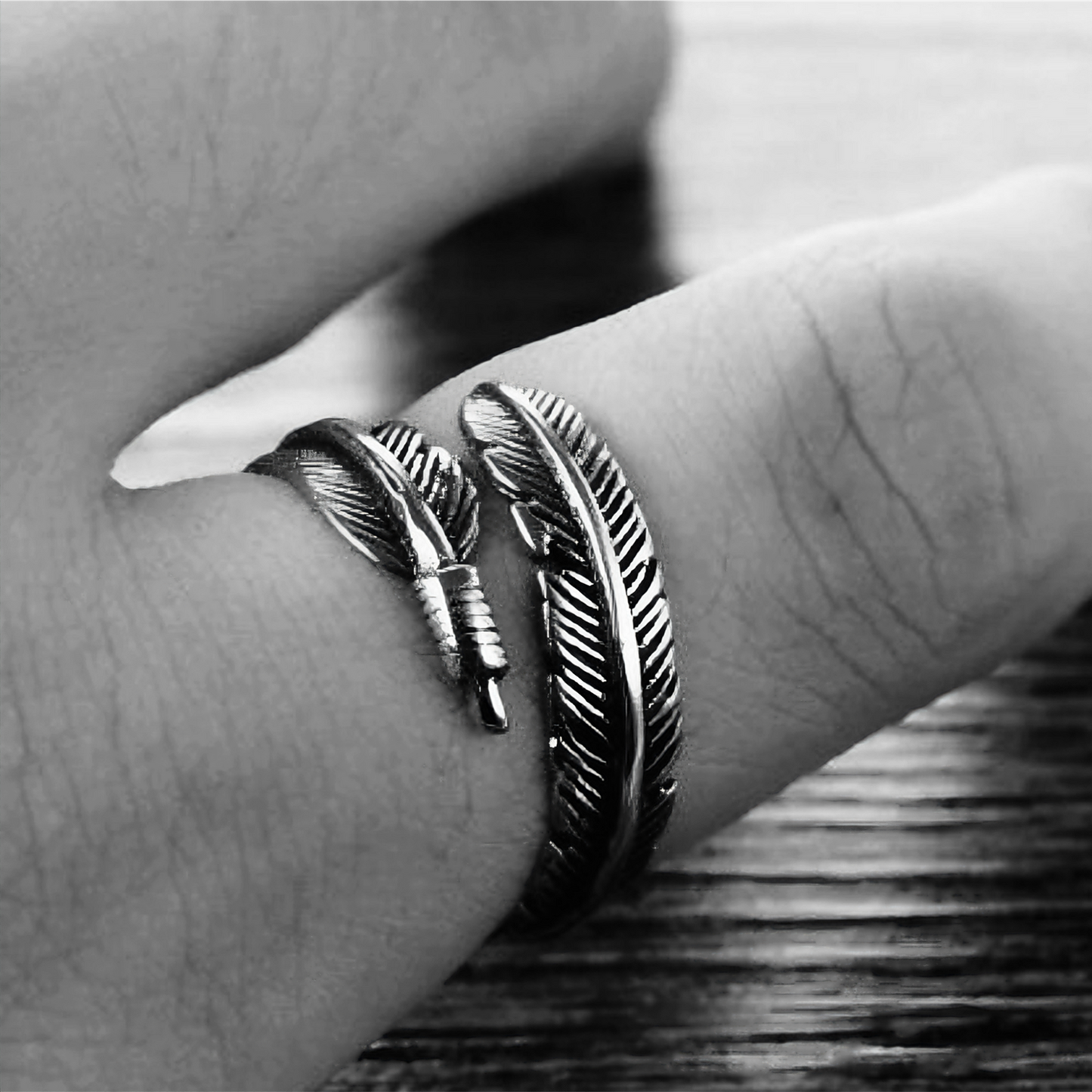 ANILLO PLUMA VINTAGE (ACERO INOXIDABLE 316L)