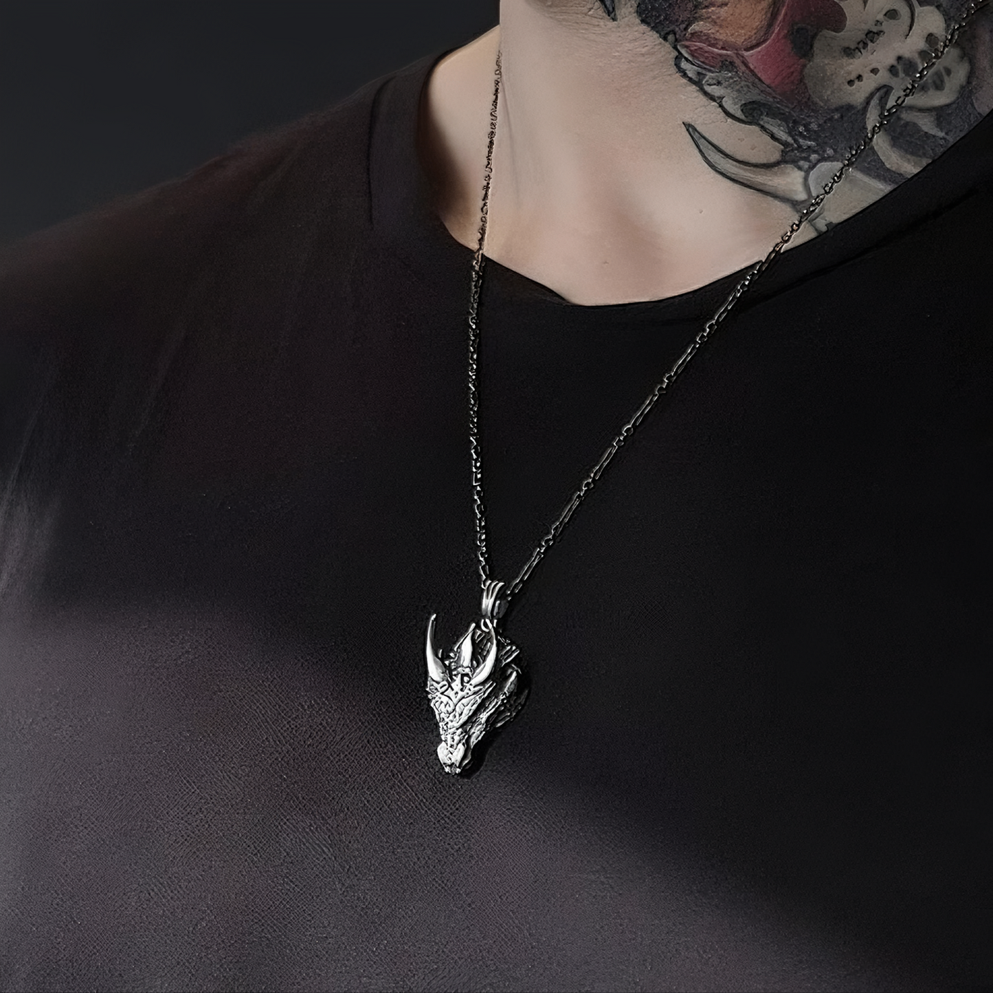 COLLAR DE DRAGÓN (PLATA 925) + REGALO " CADENA DE PLATA 925"