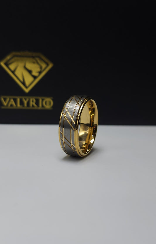 ANILLO AUREUS TITANIUM -TUNGSTENO BAÑADO EN ORO 18K