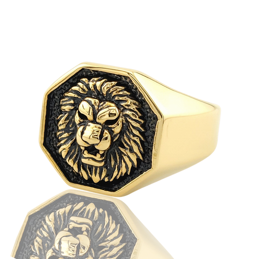 ANILLO LEÓN DORADO (BAÑADO EN ORO DE 18K)