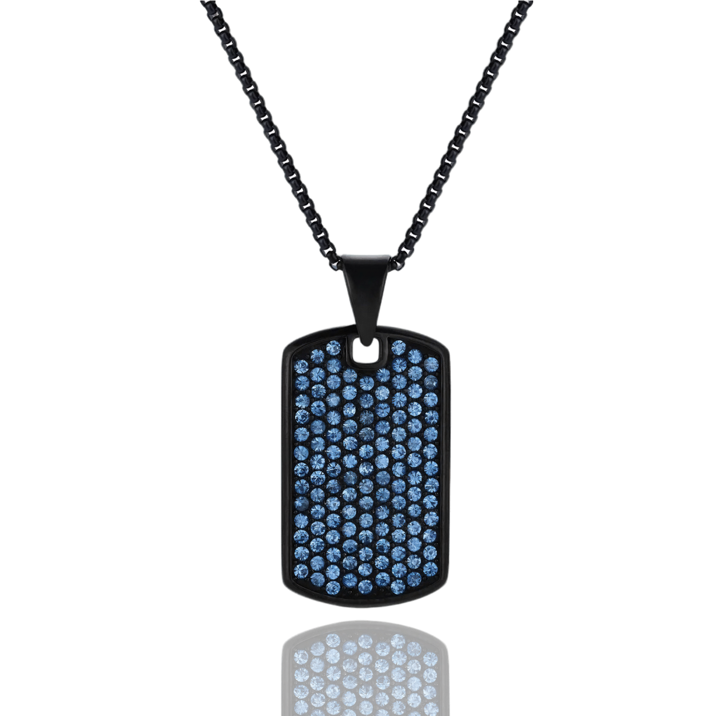 COLLAR ZIRCON AZUL (ACERO INOXIDABLE 316L)