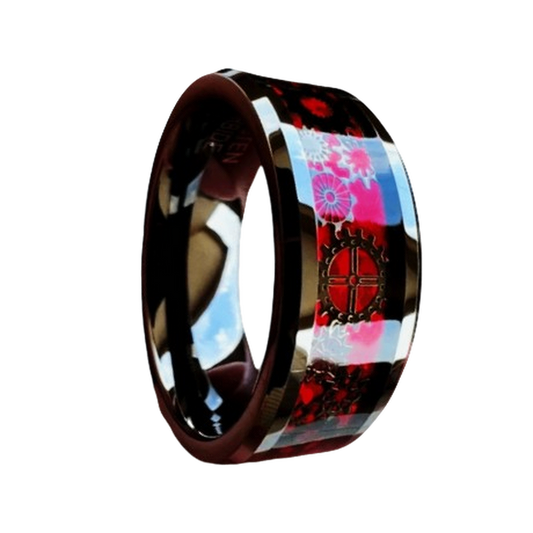 ANILLO CRONOS ROJO (CARBURO DE TUNGSTENO)