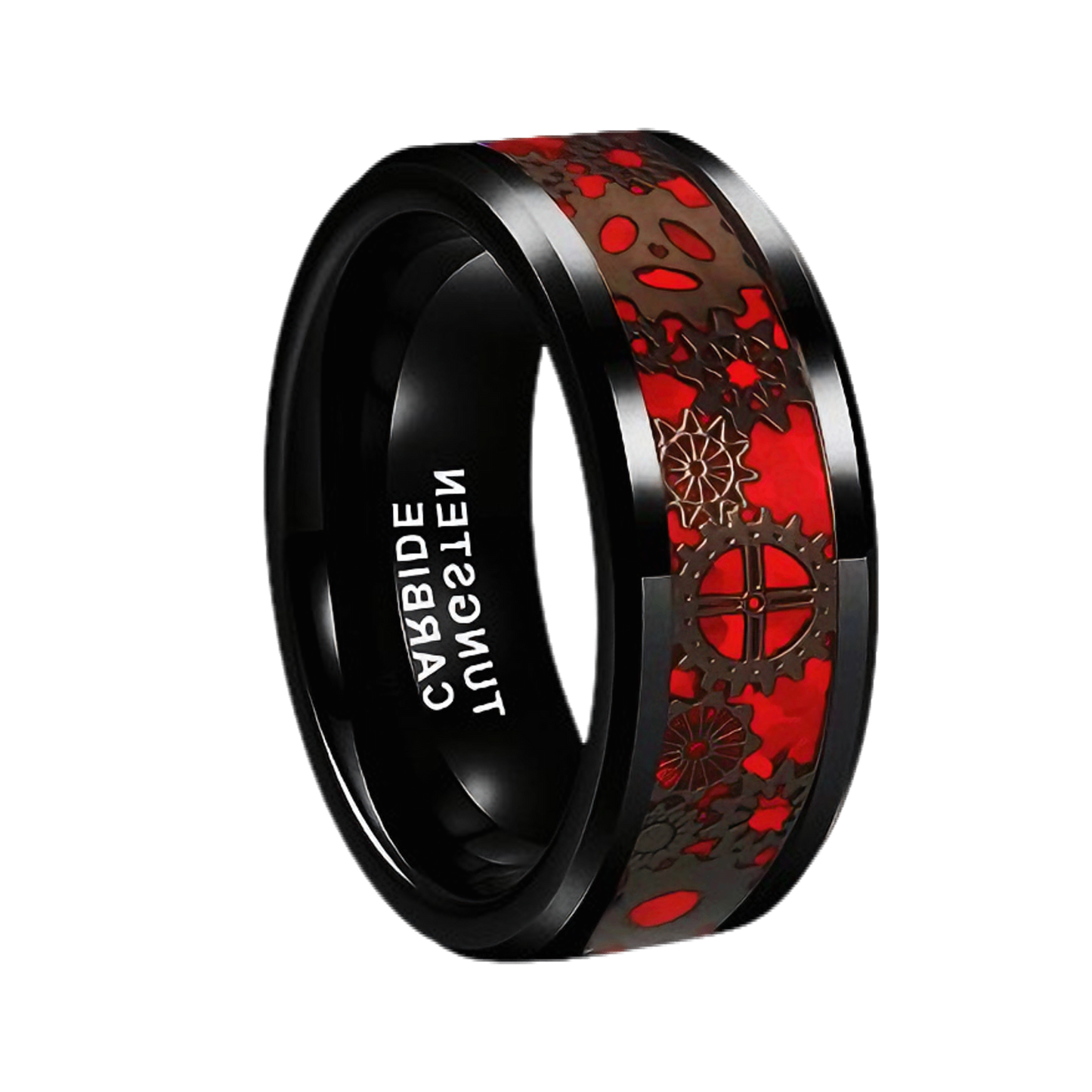 ANILLO CRONOS ROJO (CARBURO DE TUNGSTENO)