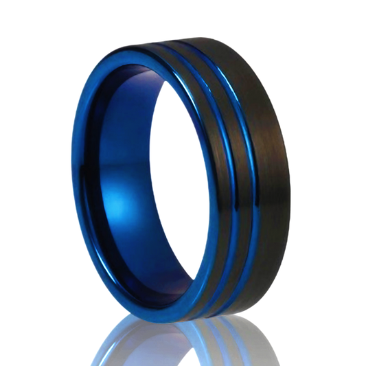 ANILLO AURA AZULADA (CARBURO DE TUNGSTENO)