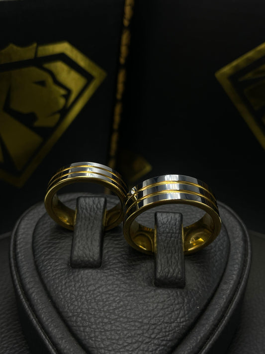PACK DE PAREJA NEMESIS & TYKHE ( CARBURO DE TUNGSTENO CON BAÑO DE ORO DE 18K)
